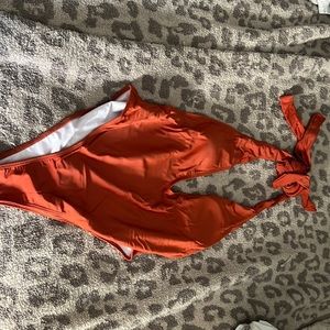 Wrap tie one piece swim suit